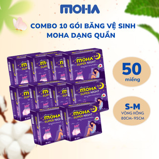 Combo 50 miếng ̣̣̣Băng vệ sinh dạng quần MOHA cao cấp danh cho phụ như sau sinh và trong chu kỳ kinh...