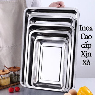 Một Khay inox đựng thức ăn,mâm cơm sâu 4.8cm,khay trà