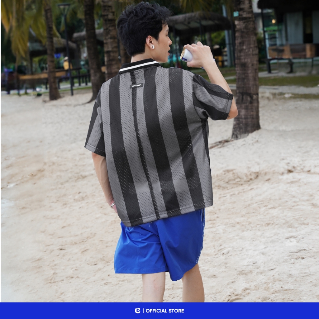 [CHỈ CÒN ĐEN] Áo thun polo có cổ boxy phông nam nữ trẻ trung Local Brand Chính Hãng City Cycle Áo Polo Vibe Stripe