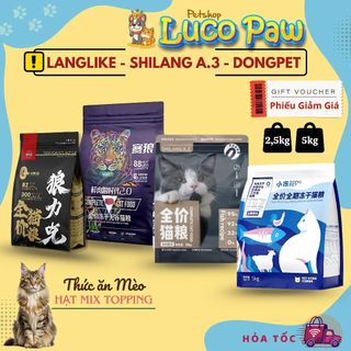 Hạt LANGLIKE - DONGPET - SHILANG A3 ( 5kg ) hạt mix topping thịt sấy, dinh dưỡng cao, mèo kén ăn