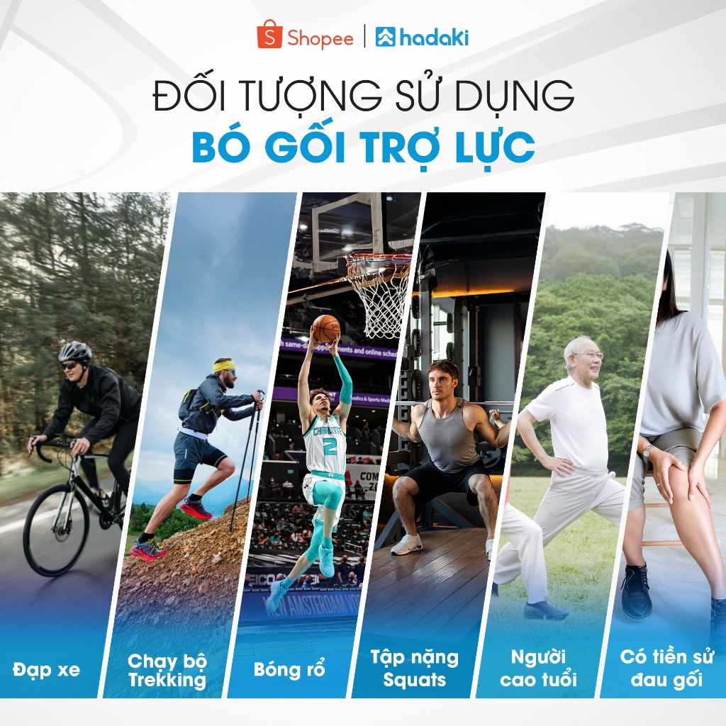 Combo 2 Bó Gối Trợ Lực HADAKI – Cố Định Khớp Gối, Chống Chấn Thương Khi Tập Thể Thao, Gym, Chạy Bộ