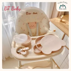 Set ăn dặm thìa dĩa silicone nhà Bar rot chất liệu Platinum silicone xịn xò, an toàn tuyệt đối Bahu_Baby