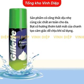 Bọt Cạo Râu Hương Chanh - Lọ 50gr  Foamy Lemon Lime Gillette