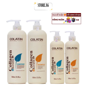 Combo dầu gội COLATIN size: 500ml -1000ml hỗ trợ giúp tóc mềm mại mượt mà giảm gãy rụng, giảm gàu