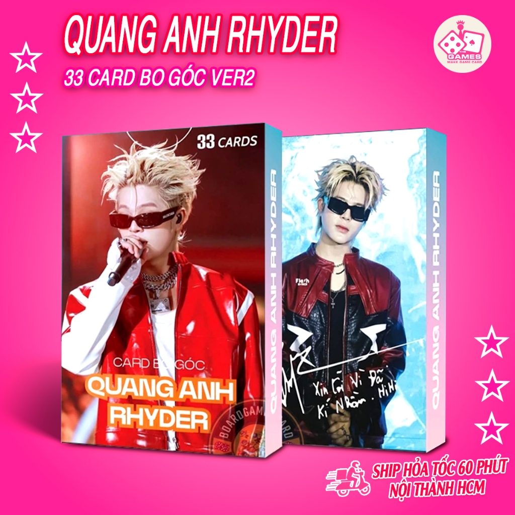 Ảnh Quang Anh RHYDER Hộp 33 CARD Cao Cấp Có Chữ Ký hình ảnh sắc nét ...