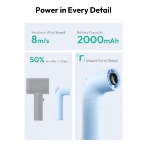 Quạt Cầm Tay AECOOLY Aero (2000mAh, 15H, 4 Speed Settings, LED Digital Display, 15000RPM)