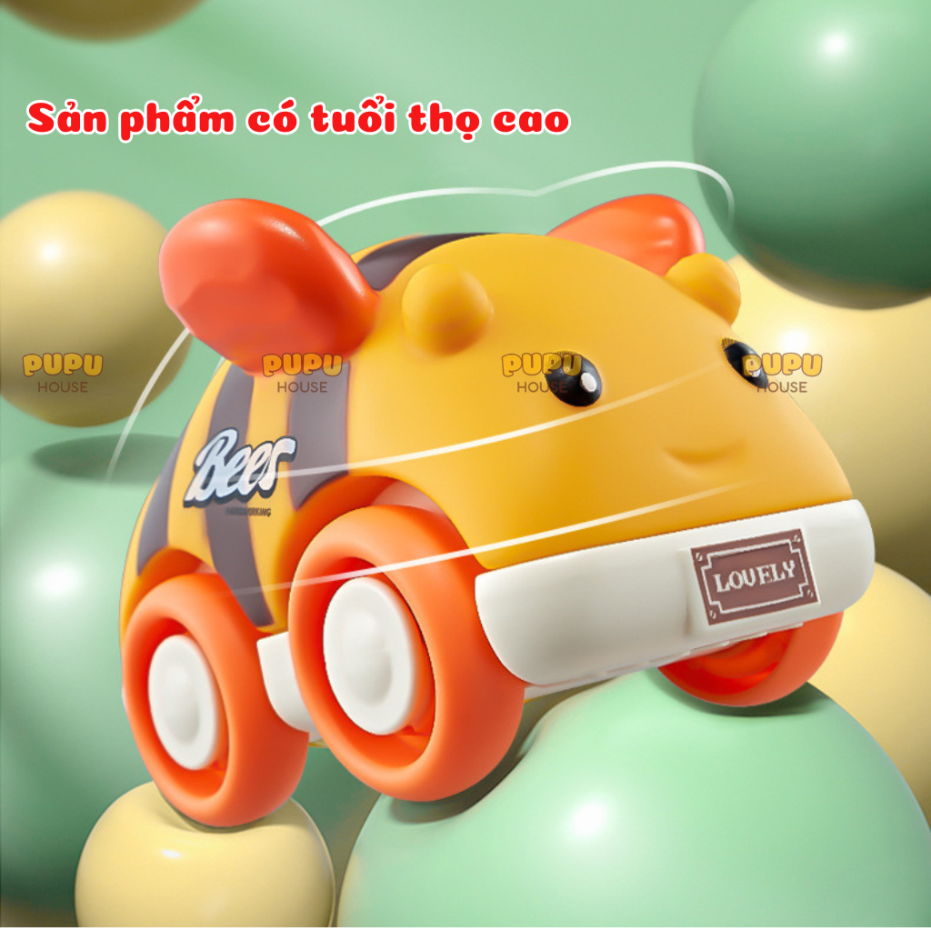 Set 6 Xe Nhựa Dẻo Ô Tô Hoạt Hình Xe Đồ Chơi Dành Cho Bé Xe Rattle Cars Xe Poli Hộp 8 Xe Chạy Đà-Đồ Chơi PUPU HOUSE
