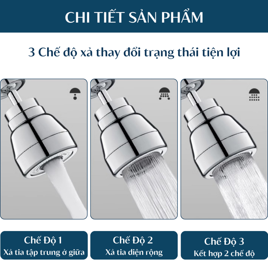 Đầu Vòi Đa Năng BEBEHOUSE 3 Chế Độ Xả Nước HT017