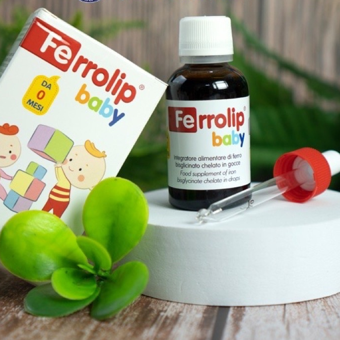 Sắt Ferrolip Baby dạng Siro Vị Đào Hỗ Trợ Bổ Sung Sắt Cho Bé chai 30ml + quà