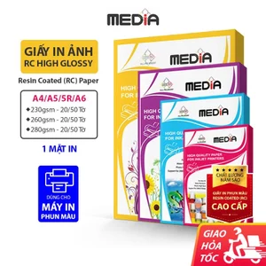 Giấy in ảnh RC Bóng Media A4/A5/5R/A6 giấy ảnh giấy in màu rc photo paper giấy in media bóng cao cấp