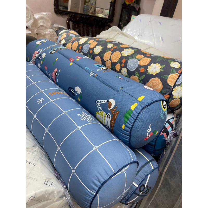 Gối Ôm Người lớn Vỏ Cotton 100%,Mềm Mát,Có Khoá Kéo Tiện Lợi,SUNDEVI BEDDING,Gối Ôm DÀI 100CM bo tròn 2 đầu