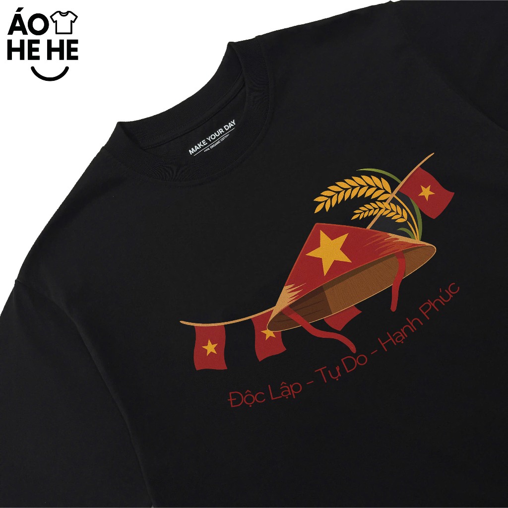 Áo Thun Việt Nam Độc Lập Tự Do Hạnh Phúc, Tự Hào Dân Tộc Dành Tặng Bạn Bè Form Rộng Nam Nữ Cotton 250gsm