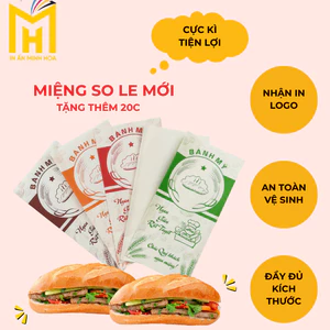 Set 1000 túi giấy đựng bánh mì giấy offset 60gsm miệng SOLE – tiện lợi dùng 1 lần