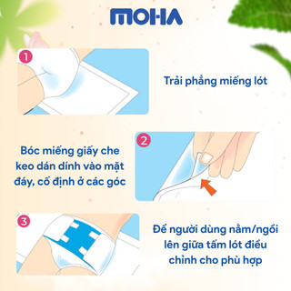 Tấm Lót Y Tế MOHA, Tấm Lót Trải Giường Dành Cho Người Già, Người Bệnh, Phụ Nữ Sau Sinh, Bịch 10 Miếng Size 50x70cm