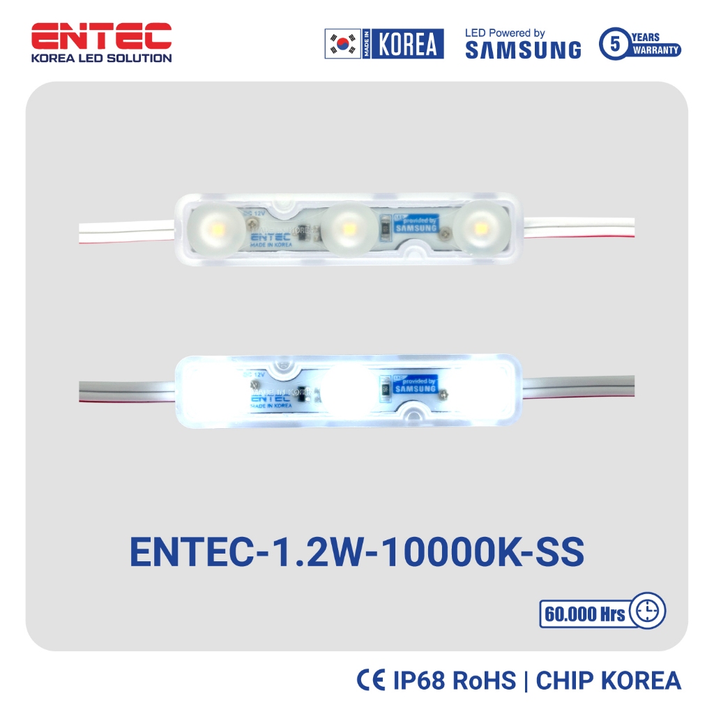 Dây Led hắt 3 bóng ENTECLED, Đèn Led trang trí Hàn Quốc chống nước IP68 ánh sáng 10000K