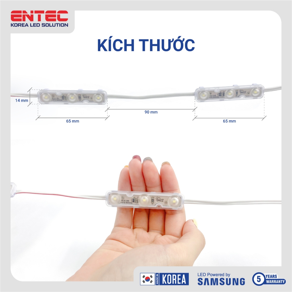 Đèn led Samsung Hàn Quốc 3 bóng điện 12V IP68 màu 10000k chống nước tuyệt đối tuổi thọ siêu bền