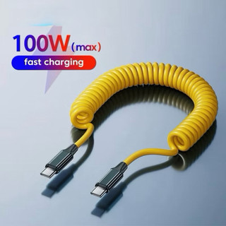 Dây Sạc Nhanh Lò Xo Type C To Type C 100W - Type C To L 27W Sạc Cho Ip 6/7/8/X/11/12/13/14 Plus Pro Max Truyền Carplay
