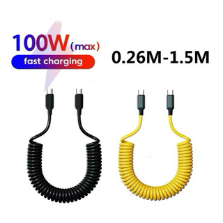 Dây Sạc Nhanh Lò Xo Type C To Type C 100W - Type C To L 27W Sạc Cho Ip 6/7/8/X/11/12/13/14 Plus Pro Max Truyền Carplay