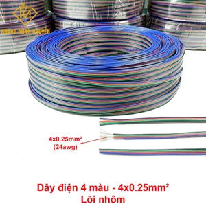 Dây điện nhỏ 4 dây - 4 màu chuyên dùng cho mạch đèn led, bảng hiệu, mạch điện tử - 5V - 24V