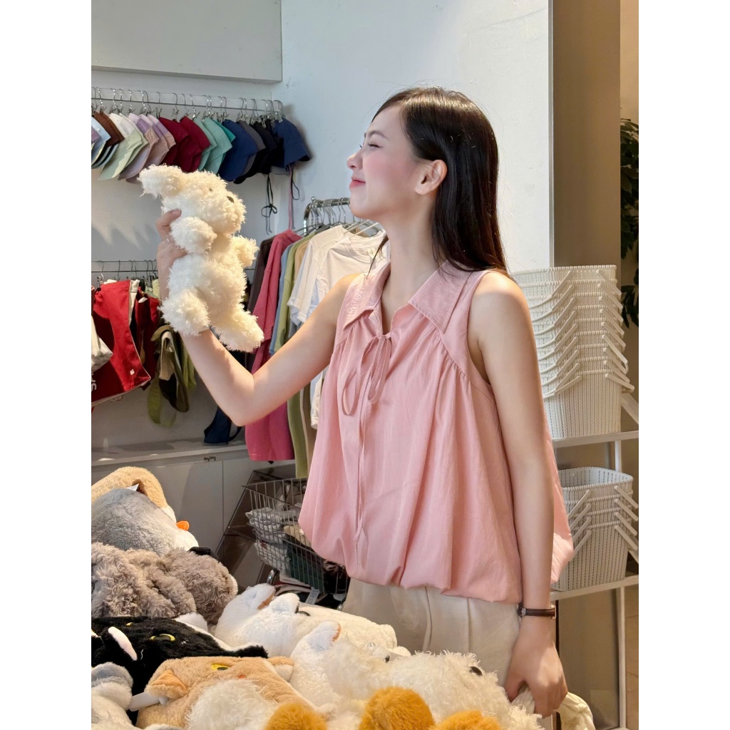 Áo kiểu dáng bồng sát nách Miha Studio