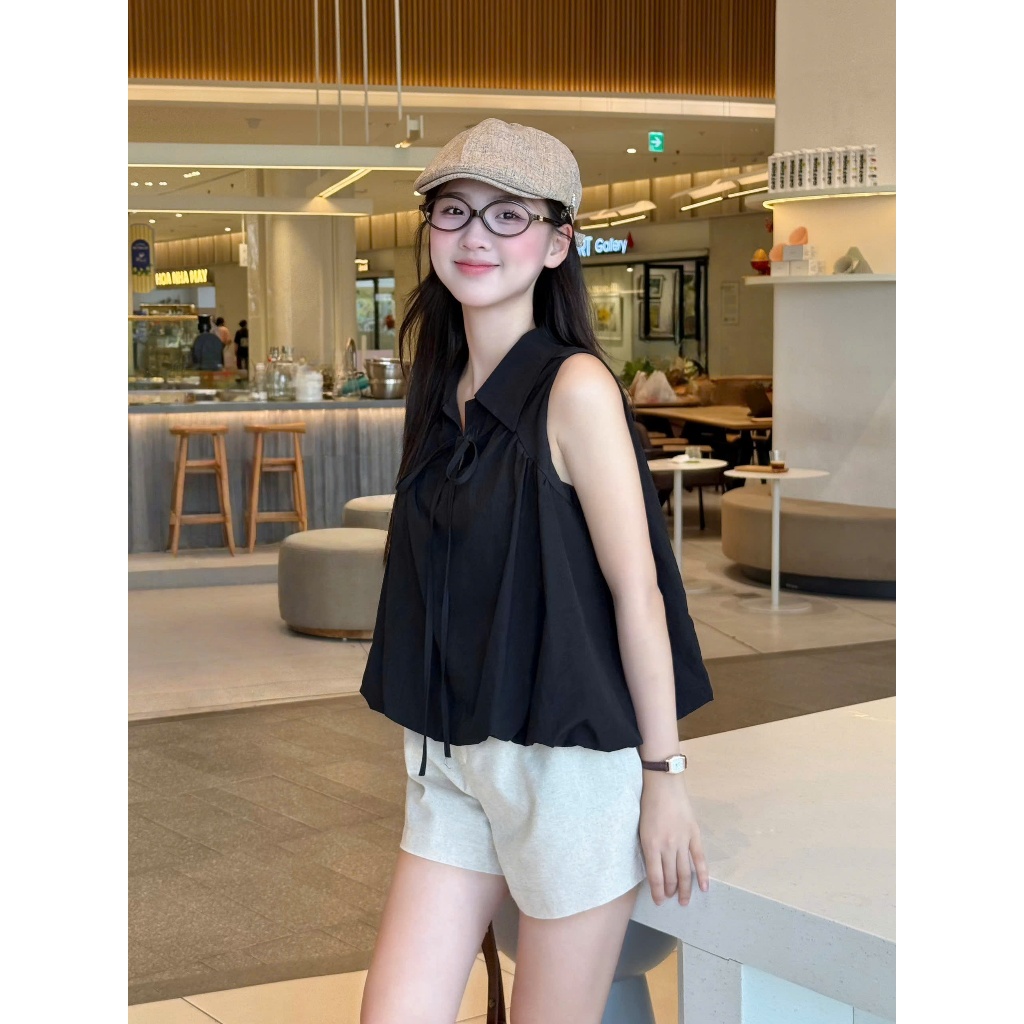 Áo kiểu dáng bồng sát nách Miha Studio