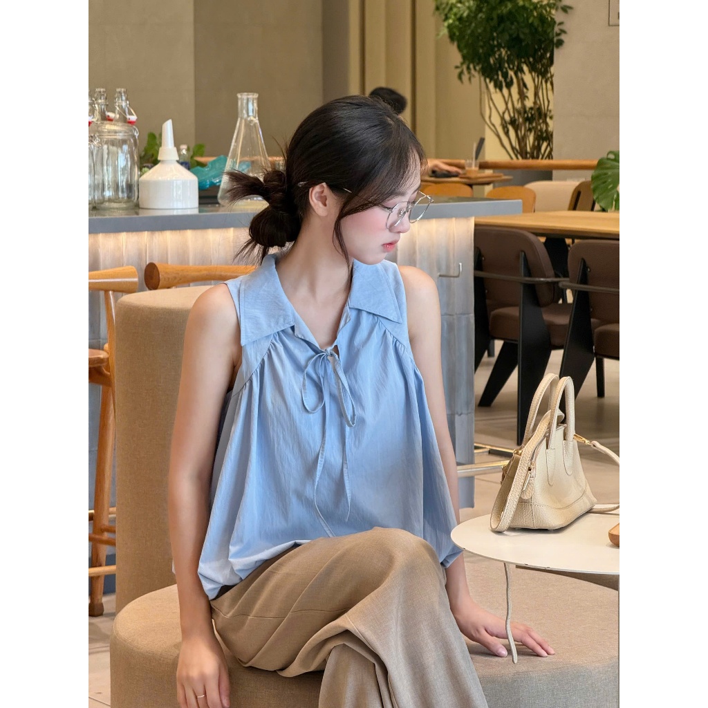Áo kiểu dáng bồng sát nách Miha Studio