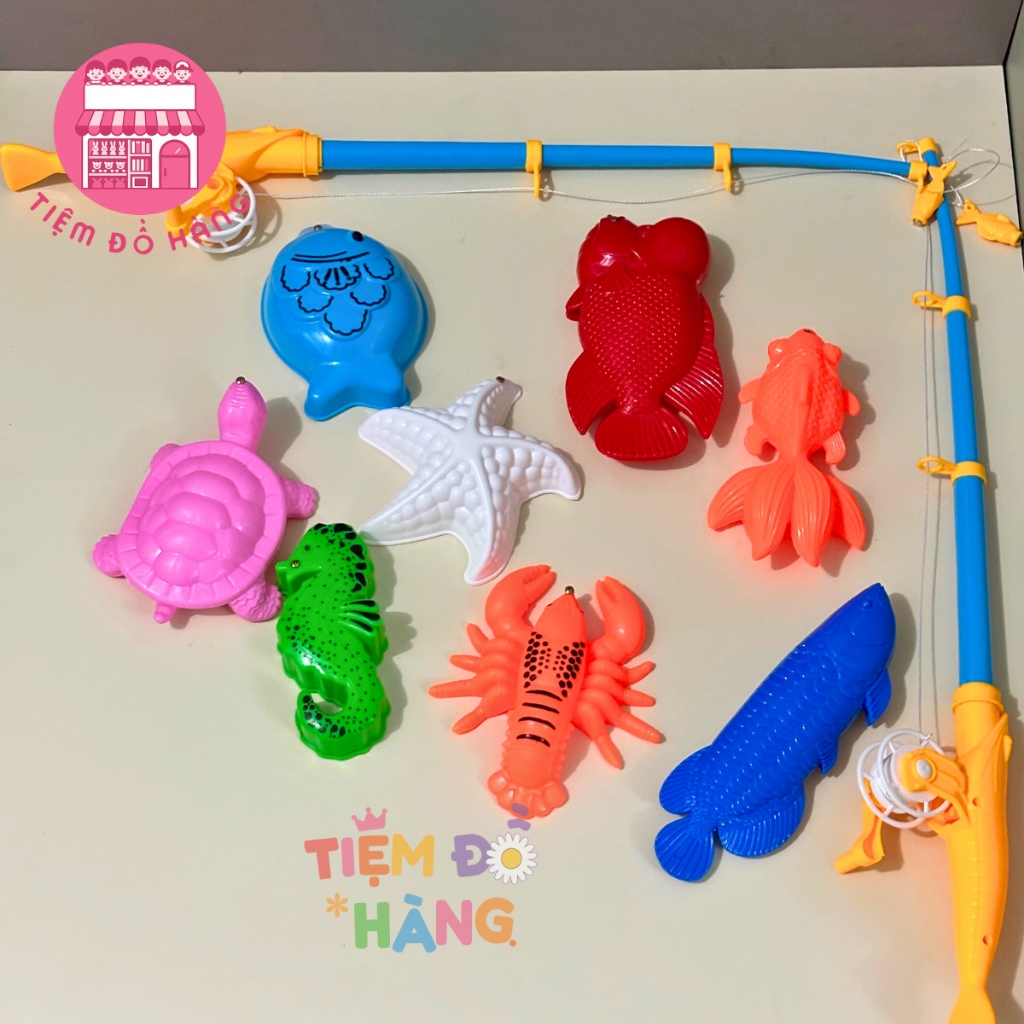 Bộ Đồ Chơi Nước Câu Cá Có Nam Châm Cho Bé Túi Câu Cá Nước 2 Cần Với Nhiều Loại Cá Màu Sắc Sáng Tạo