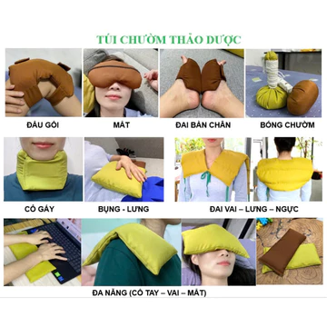 Túi chườm thảo dược mắt, chườm bàn chân, chườm cổ, chườm đầu gối, đai vai chườm, bóng chườm, chườm đa năng