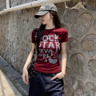 áo thun ôm body nữ màu đỏ âu mỹ áo baby tee local brand eleclassm