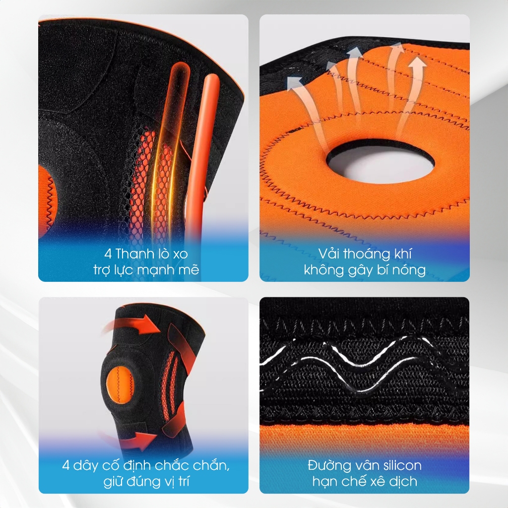 Combo 2 Bó Gối Trợ Lực HADAKI – Cố Định Khớp Gối, Chống Chấn Thương Khi Tập Thể Thao, Gym, Chạy Bộ