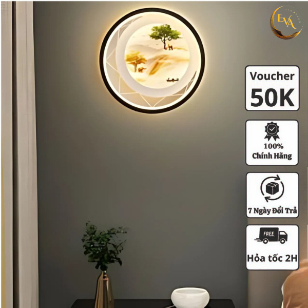 Đèn tường LED hiện đại EVA 3 chế độ ánh sáng decor phòng khách, phòng ngủ, cầu thang bảo hành 12 tháng
