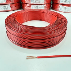 Cuộn 100m dây đôi 2 màu đỏ sọc đen dùng cho đèn led, bảng hiệu, mạch điện tử, audio - 2 X 15T - 100m