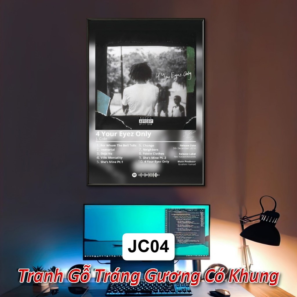 Frank Ocean, Eminem, J. Cole - Poster Album Âm Nhạc Có Khung Treo Tường Decor Phòng Khách Phòng Ngủ Không Gian Làm Việc