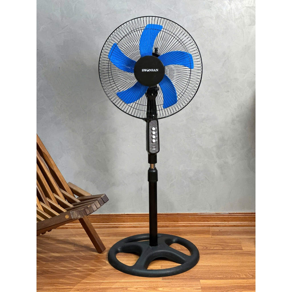 Quạt SWONSAN 12V Chính Hãng – 3 Tốc Độ Gió, Có Cổng USB, Dùng Điện 220V Hoặc Bình Ắc Quy