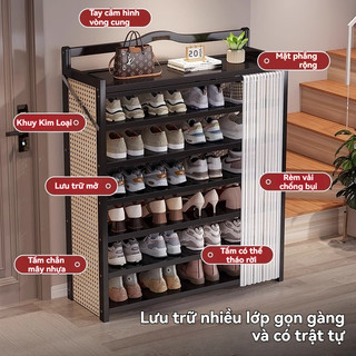 Kệ giày gấp gọn Giá giày nhiều lớp Trọng lượng nhẹ để gấp lại Không cần lắp đặt Chịu Lực Tốt Tiện Lợi Cho Gia Đình