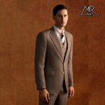 Bộ Suit nam thiết kế nâu caro ve nhọn một hàng khuy MRV635 — ảnh 3