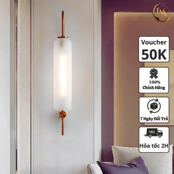 Đèn tường ống dài EVA BD008 D100mm, đèn gắn 2 bên đầu giường, phòng khách bảo hành 12 tháng
