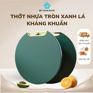 Thớt Nhựa Tròn PE kháng Khuẩn Đa Năng Chống Nấm Mốc Dùng Để Thái Cắt Thịt Rau Củ Quả Nhà Bếp Màu Xanh