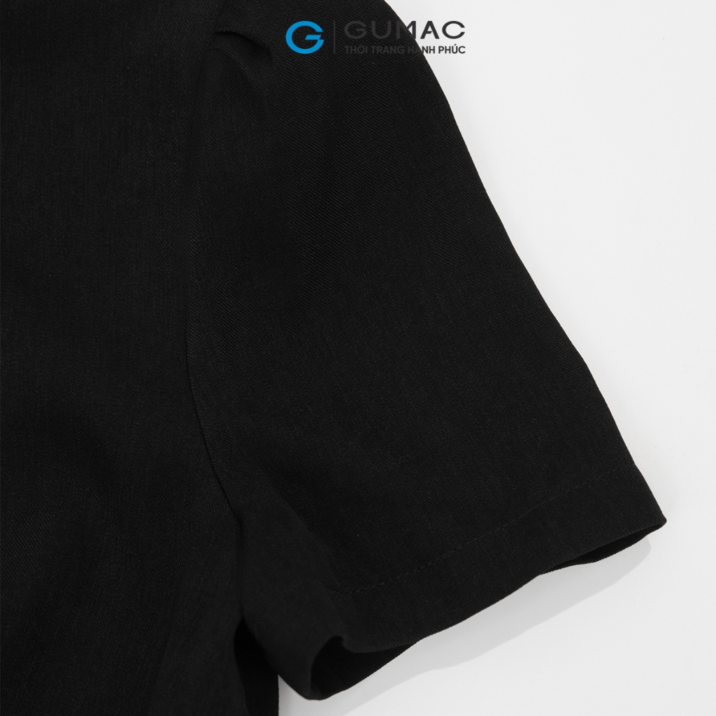 Đầm nữ GUMAC form A xòe kiểu đính nút kim loại trang trí đầm một lớp có túi sườn  DF08038