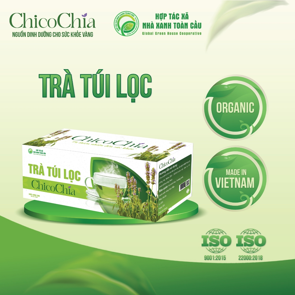 Trà Túi Lọc Cây Chia ChicoChia - Detox, giảm mỡ máu, an thần ngủ ngon