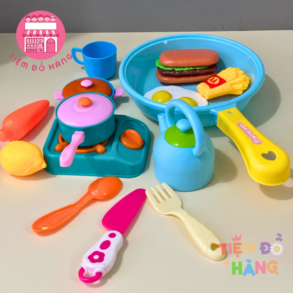 Bộ Đồ Chơi Nấu Ăn Nhà Bếp 15 Chi Tiết Cho Bé (Màu Ngẫu Nhiên)