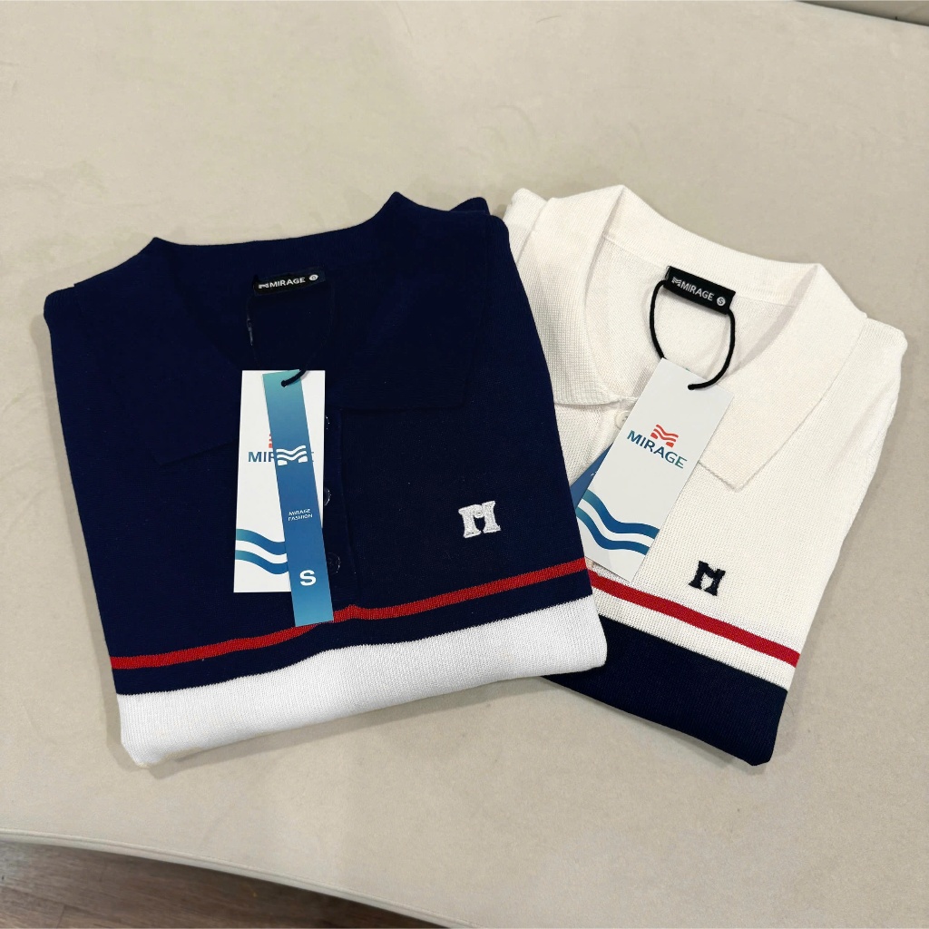 BST Áo Len Mirage Sọc To Kem Xanh Local Brand Chất Len Mongtoghi Mềm Mịn Thoáng Mát.