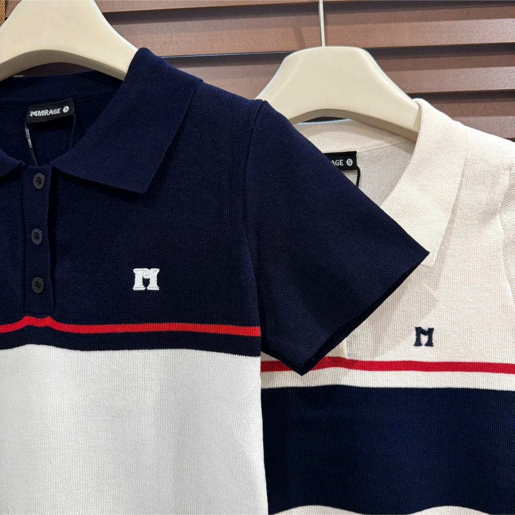 BST Áo Len Mirage Sọc To Kem Xanh Local Brand Chất Len Mongtoghi Mềm Mịn Thoáng Mát.