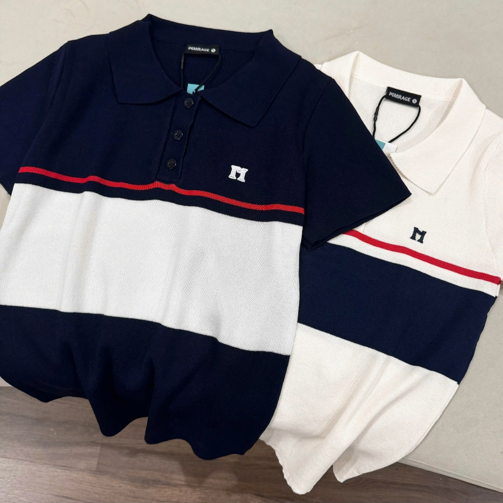 BST Áo Len Mirage Sọc To Kem Xanh Local Brand Chất Len Mongtoghi Mềm Mịn Thoáng Mát.