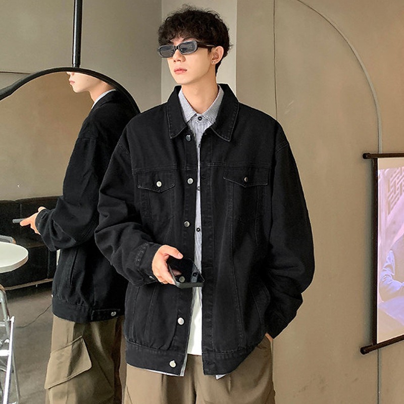 Áo Khoác Jean Nam Nữ Cúc Cài Dáng Dài Suông Rộng Áo Khoác Bò Unisex Denim Mềm Màu Xanh Đen Trẻ Trung Năng Động | BigBuy360 - bigbuy360.vn