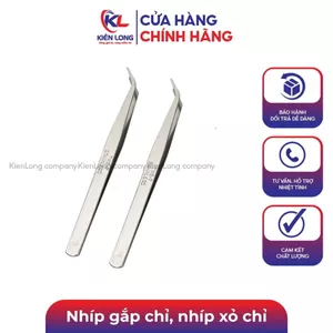 Nhíp gắp chỉ, nhíp xỏ chỉ bằng thép không gỉ cong & thẳng, phụ kiện ngành may cao cấp( 2 Cái)