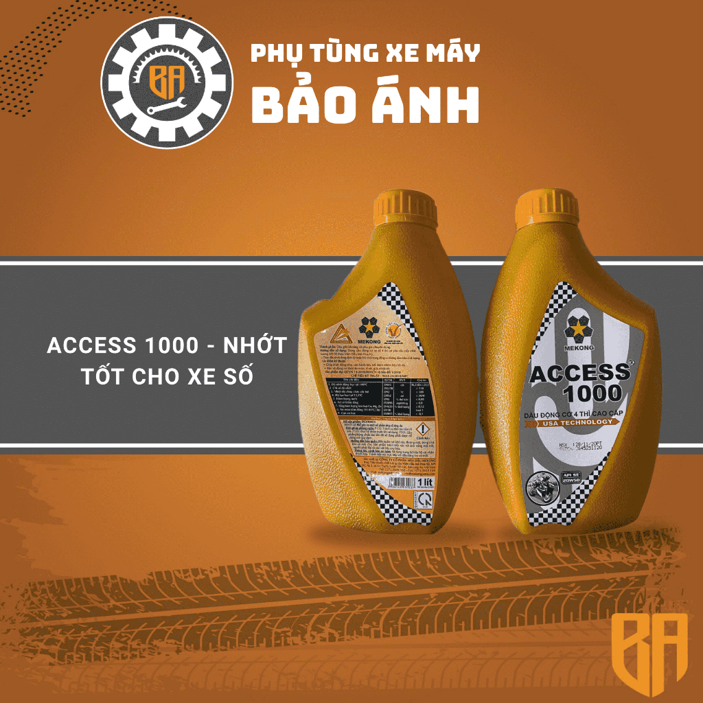 Product image Nhớt Xe Số ACCESS 1000 – Dầu Nhớt 0.8L – SAE 20W-50 – API SL JASO MA – Bảo Vệ Động Cơ Tốt