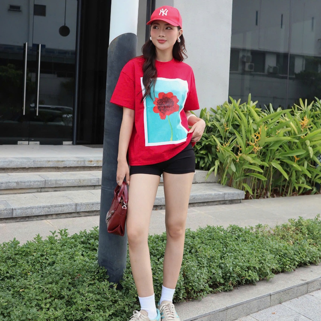 Áo Thun Mirage Bảng Hoa Đỏ Trendy Local Brand Chất 100% Cotton Mềm Mịn Thoáng Mát.