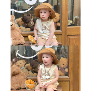 HONEY (6M-6Y) Bộ quần áo sát nách thể thao cotton thoáng mát, thấm hút tốt 6 hoạ tiết đáng yêu 10kg đến 29kg