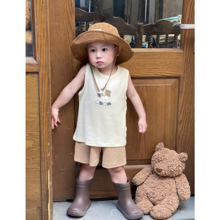 HONEY (6M - 6Y) Bộ quần áo sát nách thể thao cotton thoáng mát, thấm hút tốt 6 hoạ tiết đáng yêu 10kg đến 29kg